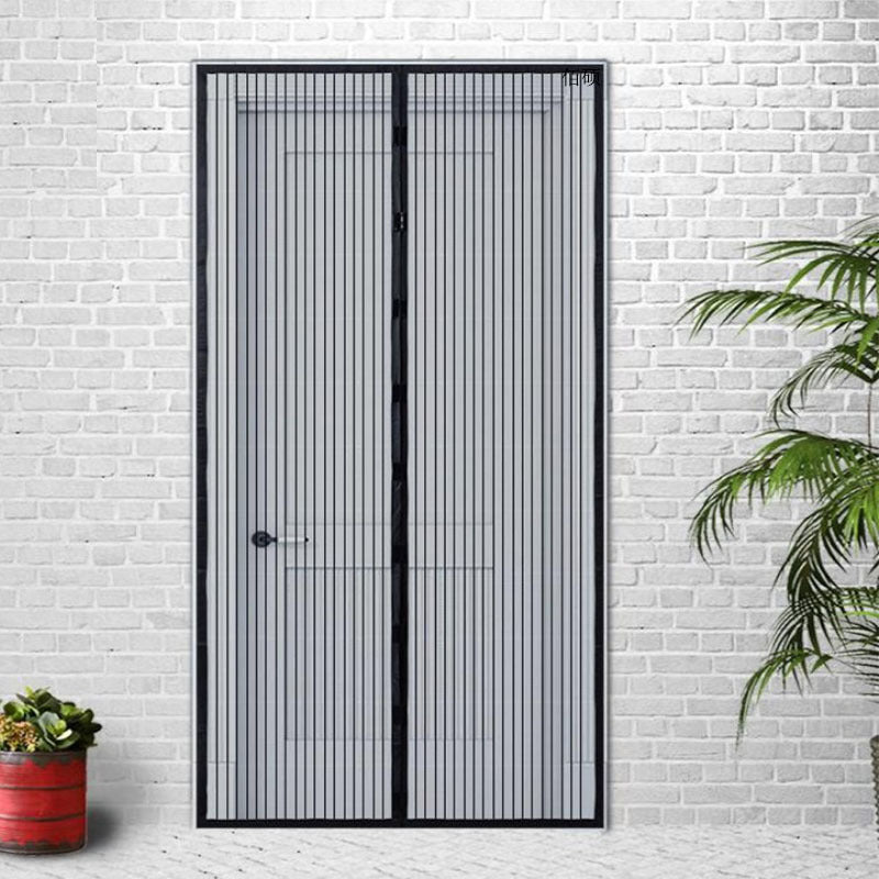 Magnetic Snap Anti-mosquito Polyester Edging Automatic Closure Magnetic Mesh Window Door Curtain