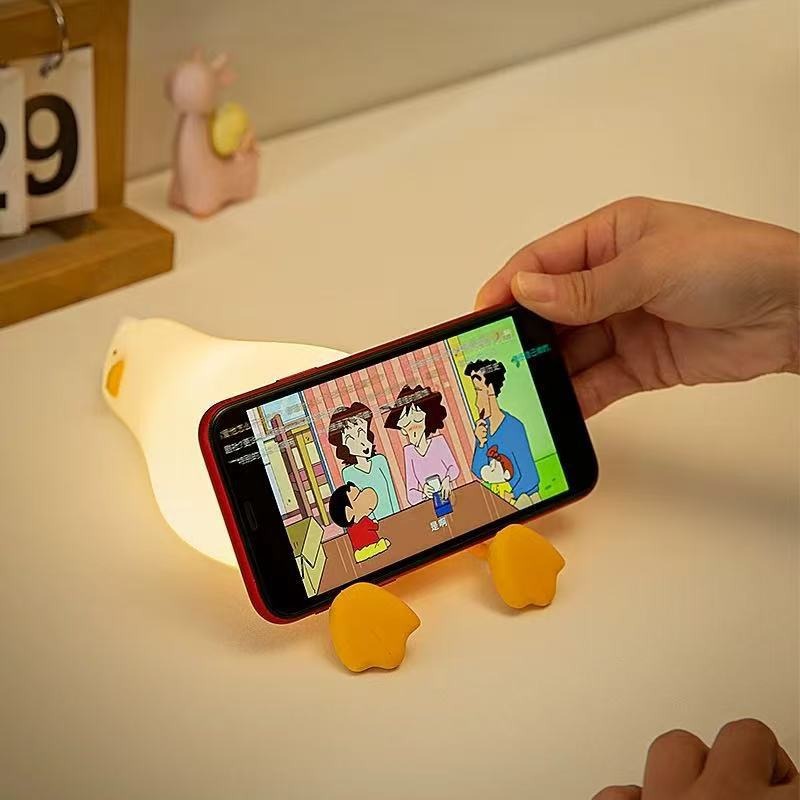 Lie Flat Duck Pat Pat Ambience Night Light For Dormitory Bedside Desk Use