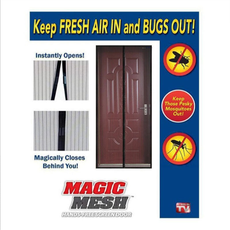 Magnetic Snap Anti-mosquito Polyester Edging Automatic Closure Magnetic Mesh Window Door Curtain