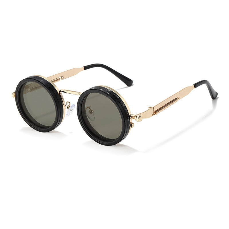 Rotatable Filter Adjustable Dimming Steampunk Sunglasses UV Protection