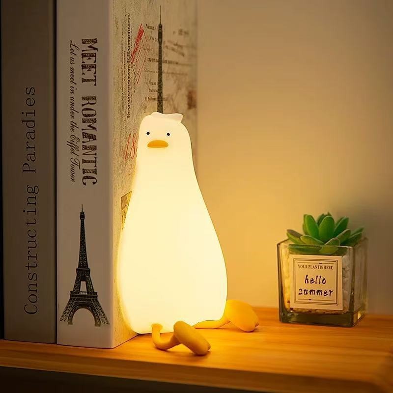 Lie Flat Duck Pat Pat Ambience Night Light For Dormitory Bedside Desk Use