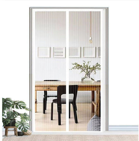 Magnetic Snap Anti-mosquito Polyester Edging Automatic Closure Magnetic Mesh Window Door Curtain